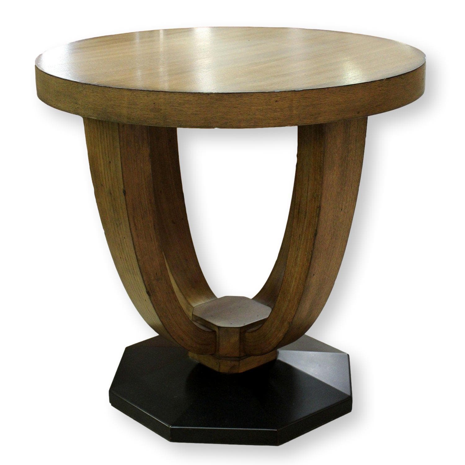 Round Accent Table w/Octagonal Base - Two-Tone - Image 1