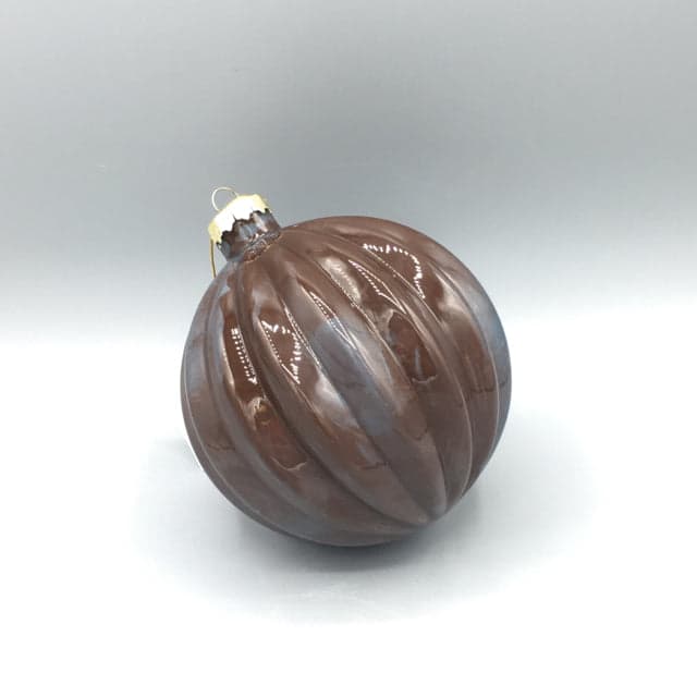 *NEW*Smoke Blue and Brown Glass Ornament - Image 1