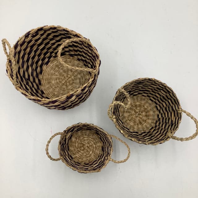 *NEW* Set of 3 Round Seagrass Basket - Thumbnail 2