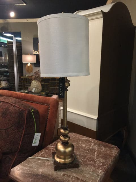 *NEW* Gold Table Lamp with Silk Shade - Image 1