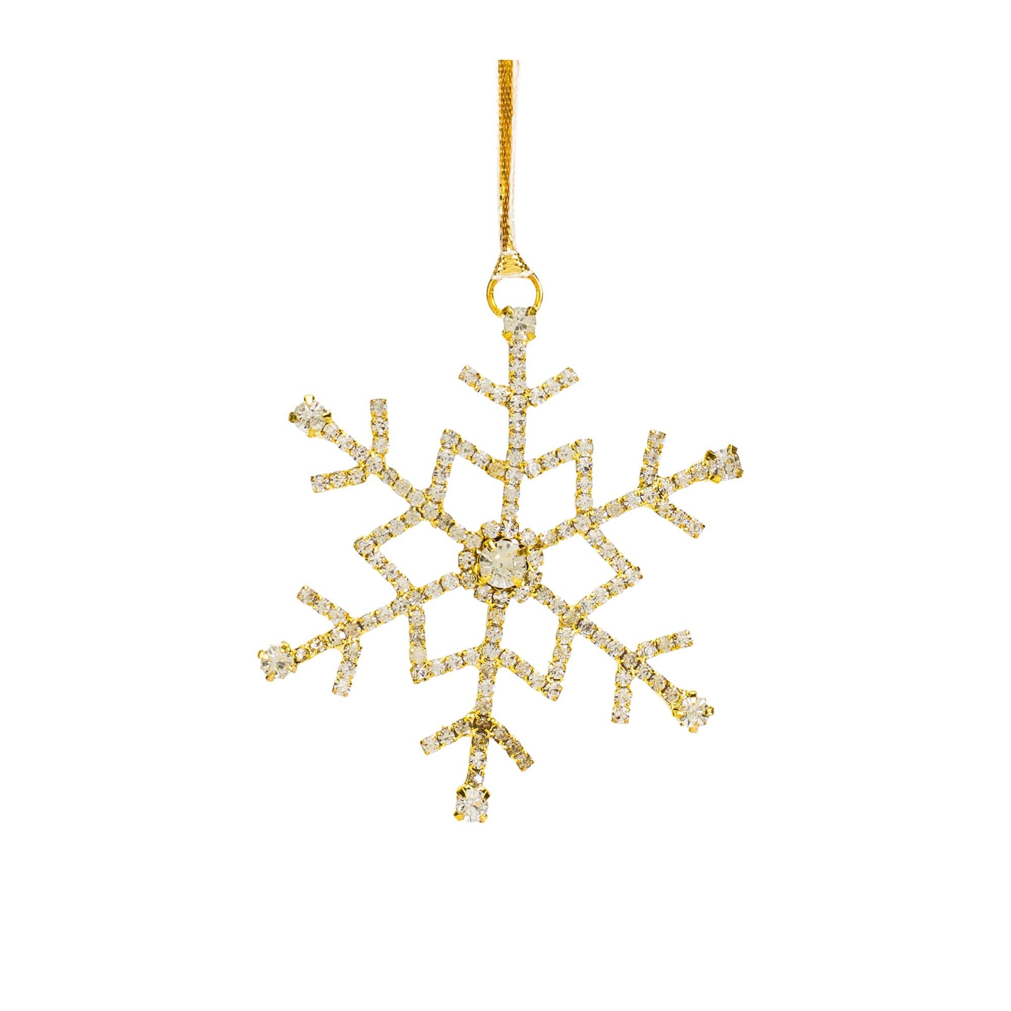 *NEW* Small Gold & Crystal Snowflake Ornament - Image 1