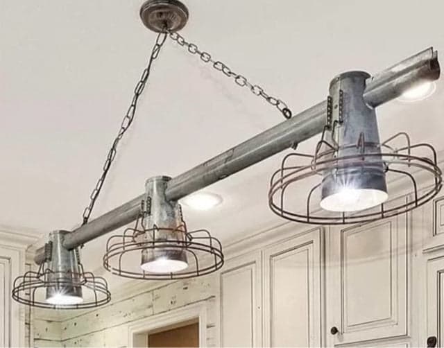 Industrial Farmhouse Metal 3 Light Fixture - Image 1
