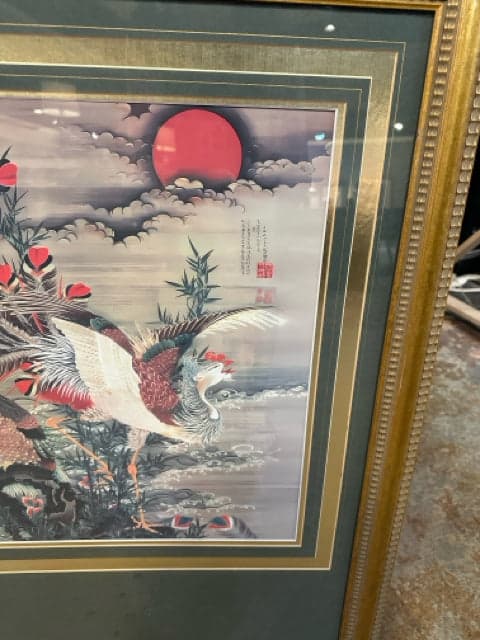 Rising Sun Phoenix Zu in Gold Ornate Frame - Thumbnail 2