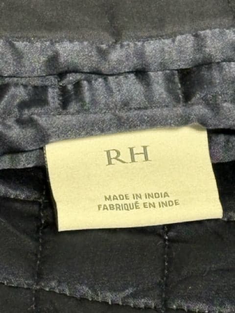 Restoration Hardware King Size Blue Silk Coverlet With Duvet - Thumbnail 2