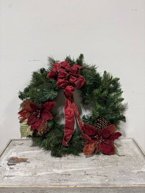 Poinsettia And Pinecone Wreath - Image 1