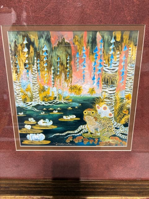 Wiosha Frog Print In Gold Frame - Thumbnail 2