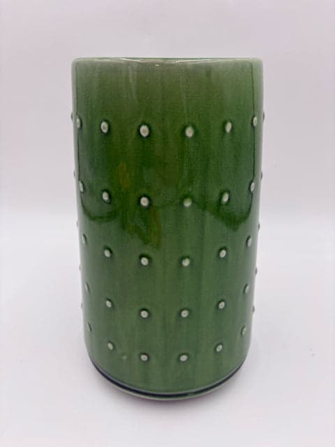 Green Ceramic Textured Vase - Image 1