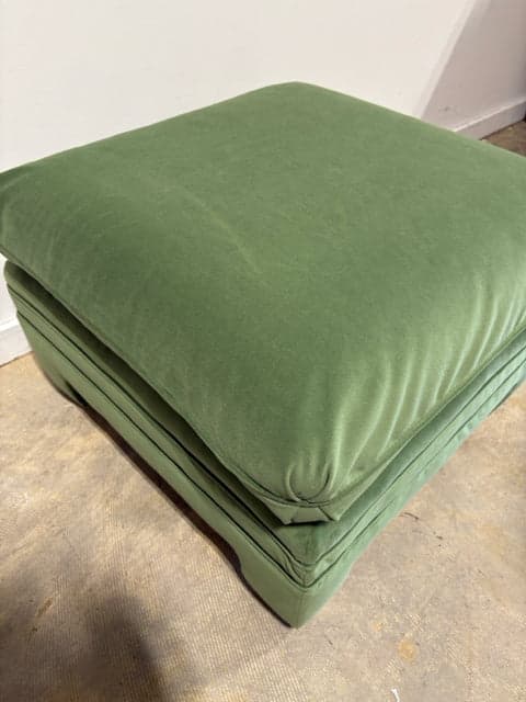 Green Velvet Ottoman - Thumbnail 2