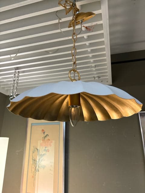 Maxim Primrose 1-Light Pendant with White Matte & Gold Leaf Finish - Thumbnail 4