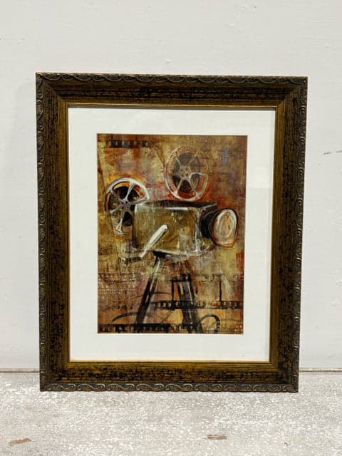 Motion Picture Camera in Gold Frame Wall Decor - Image 1