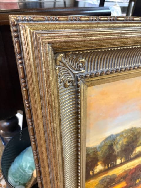 Tuscan Landscape Artwork in Gold Frame - Thumbnail 2