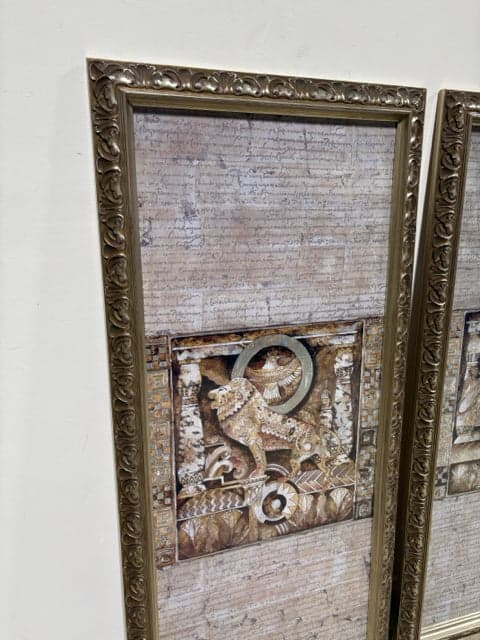 Set Of 2 Mixed Media Framed Mythological Style Artwork - Thumbnail 2