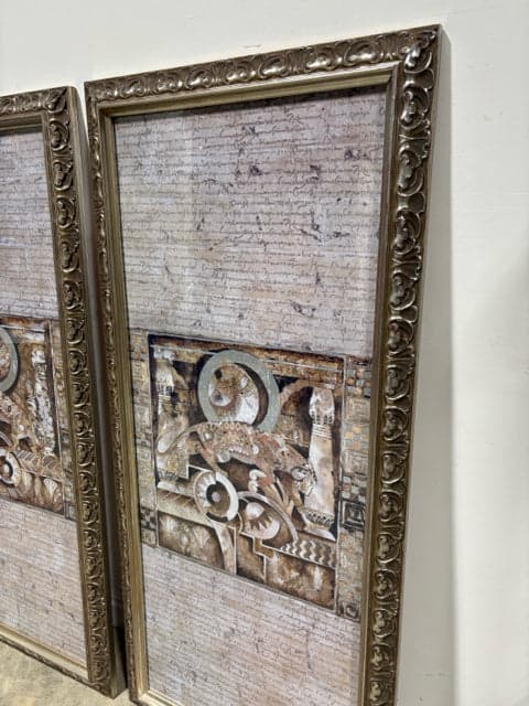 Set Of 2 Mixed Media Framed Mythological Style Artwork - Thumbnail 3