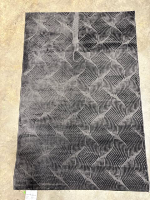4'X6' Zen Collection Embossed Charcoal Gray Area Rug - Image 1
