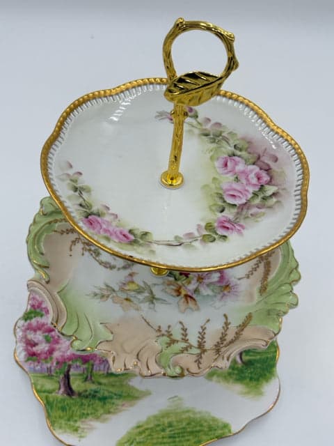 Pink & Green Floral 3-Tier Serving Tray - Thumbnail 2