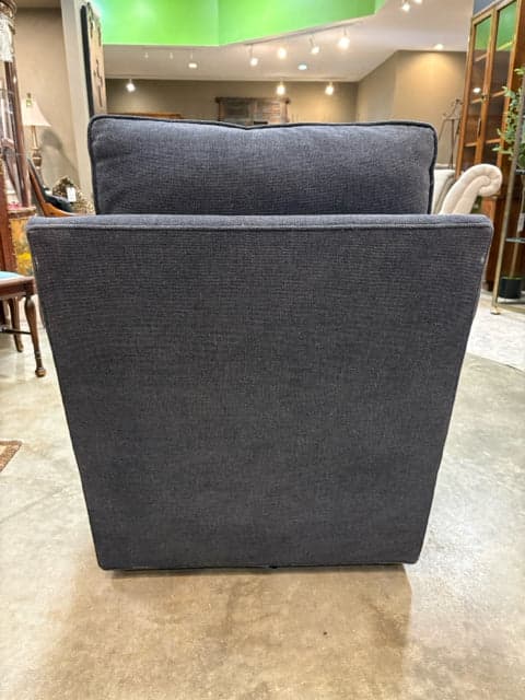 Pottery Barn Blue Tyler Square Swivel Arm Chair - Thumbnail 3