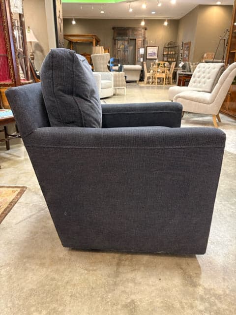 Pottery Barn Blue Tyler Square Swivel Arm Chair - Thumbnail 2