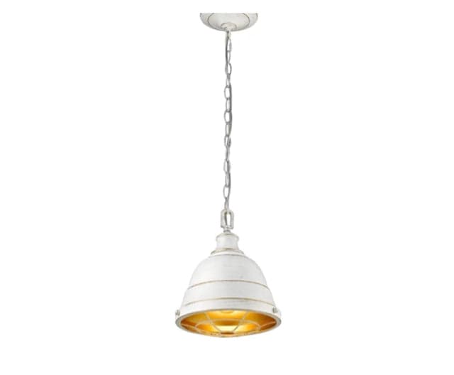 *NEW*Golden Lighting Barlett One Light French White Finish Pendant - Image 1