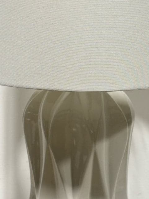 Uttermost White Ceramic Table Lamp with White Shade - Thumbnail 2