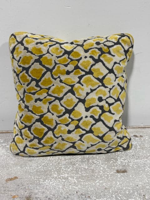 Velvet Gold & Grey Leopard Down Filled Pillow - Image 1