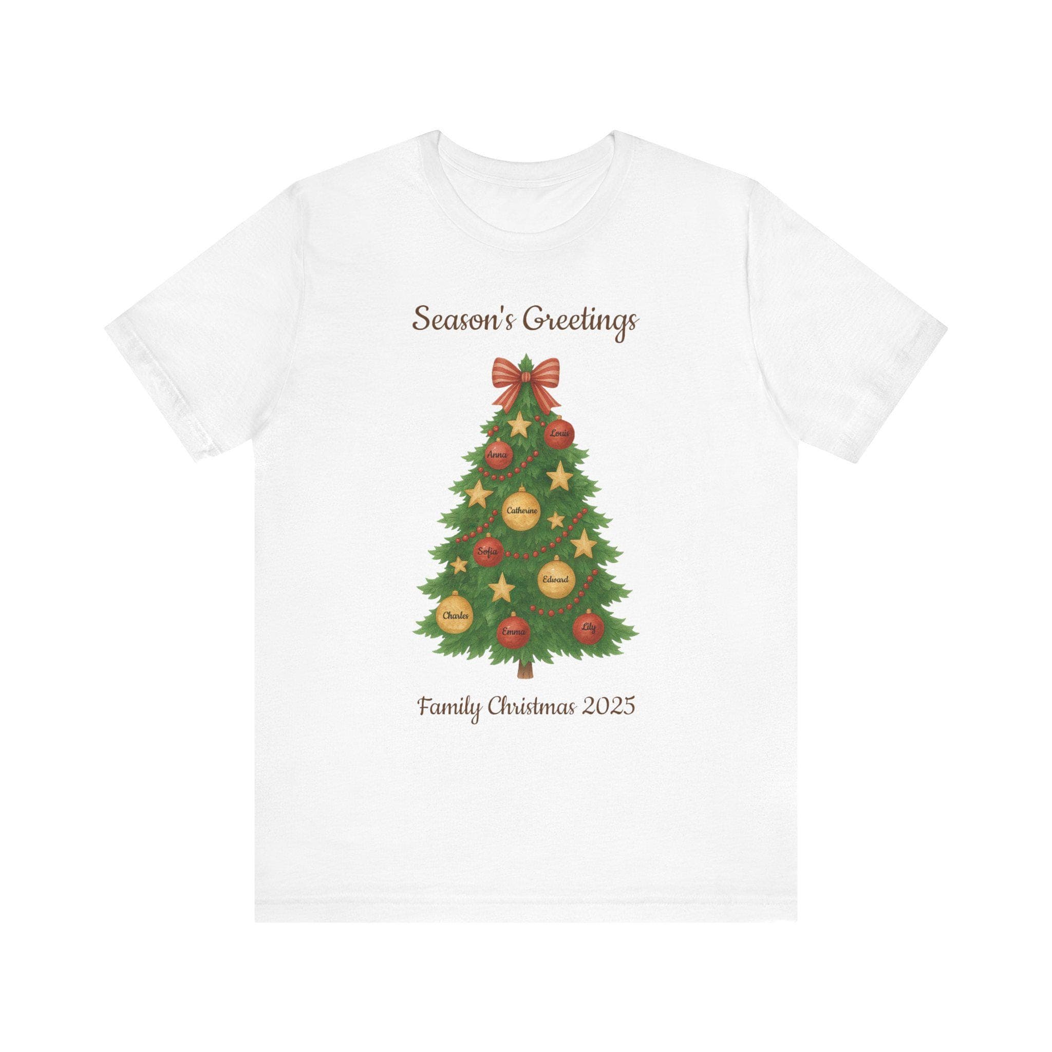 Season's Greetings Christmas Tree Tee | Family Christmas 2025 - Image 1