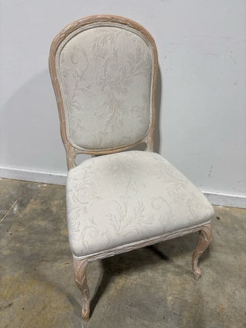 Louis XVI Style Oval Back Side Chair With Cream Upholstery - Image 1