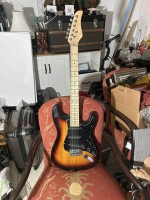Sunburst ST Style Electric Guitar Maple Fretboard HSS Pickups - Thumbnail 2