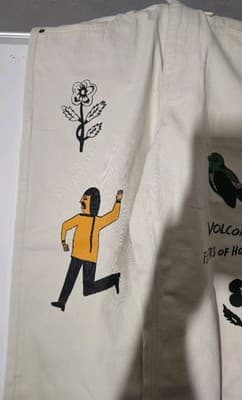 Bob Mollena White Volcom Pantalons With Goofy Characters, Waist 30 NWT - Thumbnail 3