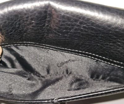 Authentic Calvin Klein Genuine Leather Crossbody/Shoulder Bag, Small, Black Gold - Thumbnail 7