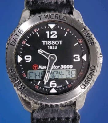 Tissot Navigator 3000 44mm Steel Black Dial Mens Quartz Watch - Thumbnail 2