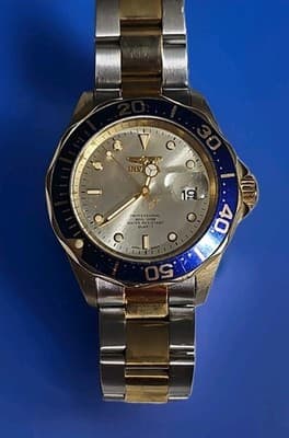 Invicta Men's 14124 Pro Diver Quartz 3 Hand Gold Dial Watch