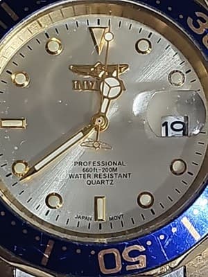 Invicta Men's 14124 Pro Diver Quartz 3 Hand Gold Dial Watch - Thumbnail 2