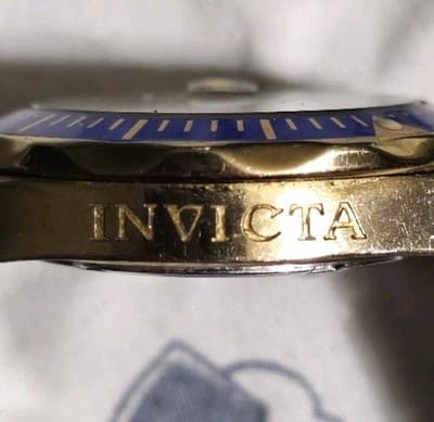 Invicta Men's 14124 Pro Diver Quartz 3 Hand Gold Dial Watch - Thumbnail 7