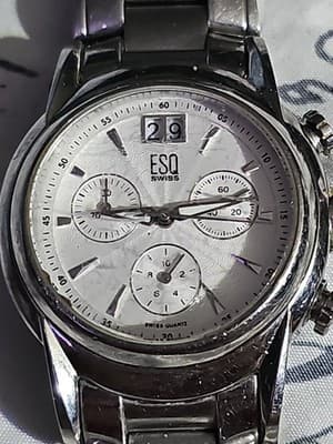 Swiss ESQ By Movado Men's 13 Jewel Multifunction Quartz Watch Brand New Battery - Thumbnail 2