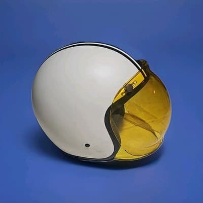 Bell Custom 500 Helmet White Medium with 3-snap Bubble Shield