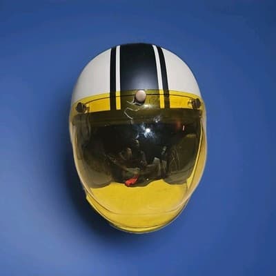 Bell Custom 500 Helmet White Medium with 3-snap Bubble Shield - Thumbnail 2