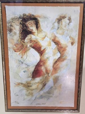 Gary Benfield "Golden Mask" Hand Signed/Numbered LE 410/750 Framed Serigraph