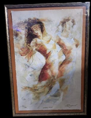 Gary Benfield "Golden Mask" Hand Signed/Numbered LE 410/750 Framed Serigraph - Thumbnail 5