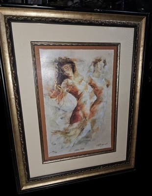 Gary Benfield "Golden Mask" Hand Signed/Numbered LE 410/750 Framed Serigraph - Thumbnail 7