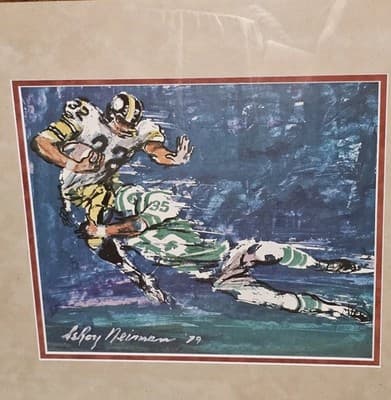 LeRoy Nieman Steelers & Jets 1979 Franco Harris + Signed & Framed - Thumbnail 3