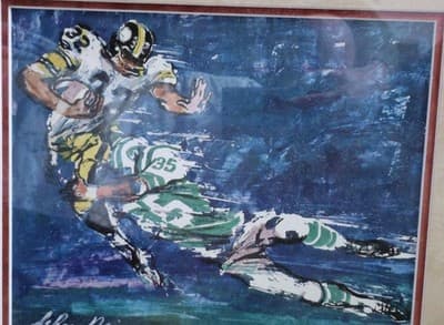 LeRoy Nieman Steelers & Jets 1979 Franco Harris + Signed & Framed - Thumbnail 5