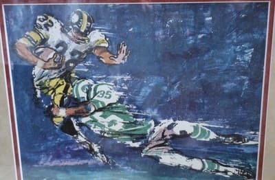 LeRoy Nieman Steelers & Jets 1979 Franco Harris + Signed & Framed - Thumbnail 9
