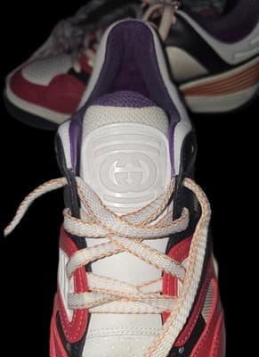 Size 12 - Gucci Basket Red Black Demetra Comes With Box And Extra Laces - Thumbnail 12