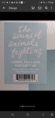 Sound of Animals Fighting Lover the Lord Has Left Us Vinyl Pink + White LE250 - Thumbnail 3
