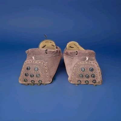 Men's Smoking Loafers Burgundy Suede Size 10.5 - Thumbnail 6