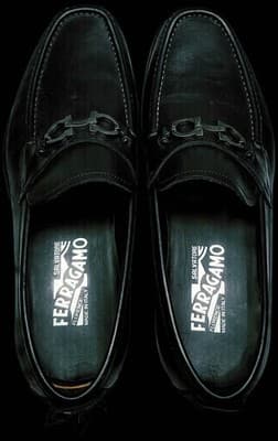 Salvatore Ferragamo Men’s Horsebit Loafers – Black Leather – Size 9.5M - Thumbnail 4