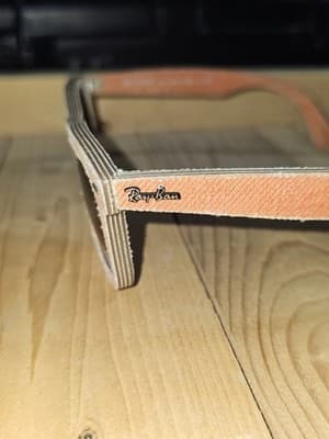 Ray-Ban RB2140 Wayfarer Denim Sunglasses Orange Frame Brown Lens 50mm - Thumbnail 3