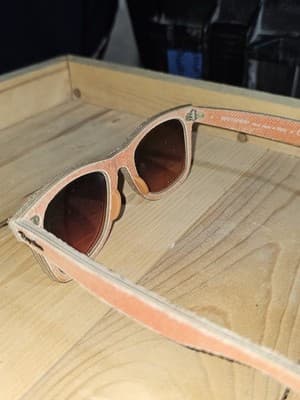 Ray-Ban RB2140 Wayfarer Denim Sunglasses Orange Frame Brown Lens 50mm - Thumbnail 4