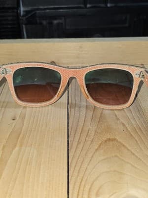 Ray-Ban RB2140 Wayfarer Denim Sunglasses Orange Frame Brown Lens 50mm - Thumbnail 7