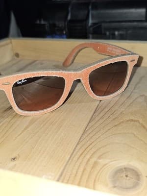 Ray-Ban RB2140 Wayfarer Denim Sunglasses Orange Frame Brown Lens 50mm - Thumbnail 9